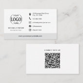 Minimalist Professional Company Logo QR Code Visitekaartje (Voorkant / Achterkant)