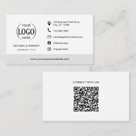 Minimalist Professional Company Logo QR Code Visitekaartje