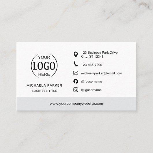 Minimalist Professional Company Logo QR Code Visitekaartje (Voorkant)