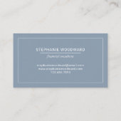 Minimalist Professional Dusty Blue White Border Visitekaartje (Achterkant)