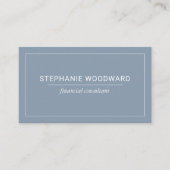 Minimalist Professional Dusty Blue White Border Visitekaartje (Voorkant)