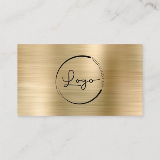 Minimalist Professional Faux Gold Logo QR Code  Visitekaartje (Achterkant)