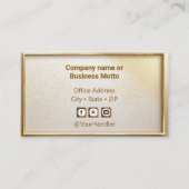 Minimalist Professional Faux Gold Metallic Glitter Visitekaartje (Achterkant)