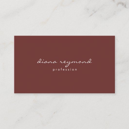 Minimalist Professional Fired-Brick Brown Visitekaartje (Voorkant)