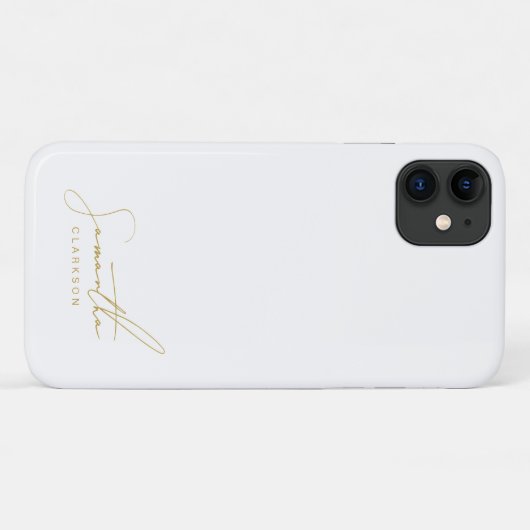 Minimalist Professional Gold Handwritten Script Case-Mate iPhone Case (Achterkant (horizontaal))