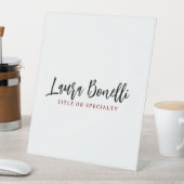 Minimalist Professional Handwrite Plain Name Title Reclamebord Met Voetstuk (Insitu)