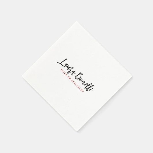 Minimalist Professional Handwrite Plain Name Title Servet (Hoek)