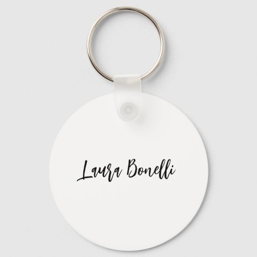 Minimalist Professional Handwrite Plain Name Title Sleutelhanger (Voorkant)