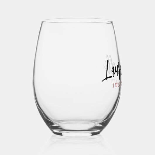 Minimalist Professional Handwrite Plain Name Title Wijnglas Zonder Voet (Rechts)