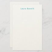 Minimalist Professional Modern Name Azure Blue Briefpapier (Voorkant / Achterkant)