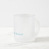 Minimalist Professional Modern Name Azure Blue Matglas Koffiemok (Voorkant rechts)