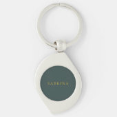 Minimalist Professional Modern Name Dusty Green Sleutelhanger (Voorkant)