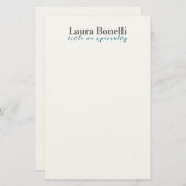 Minimalist Professional Modern Plain Name Title Briefpapier (Voorkant / Achterkant)