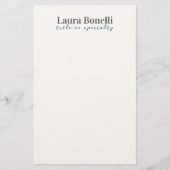 Minimalist Professional Modern Plain Name Title Briefpapier (Voorkant)