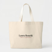 Minimalist Professional Modern Plain Name Title Grote Tote Bag (Voorkant)