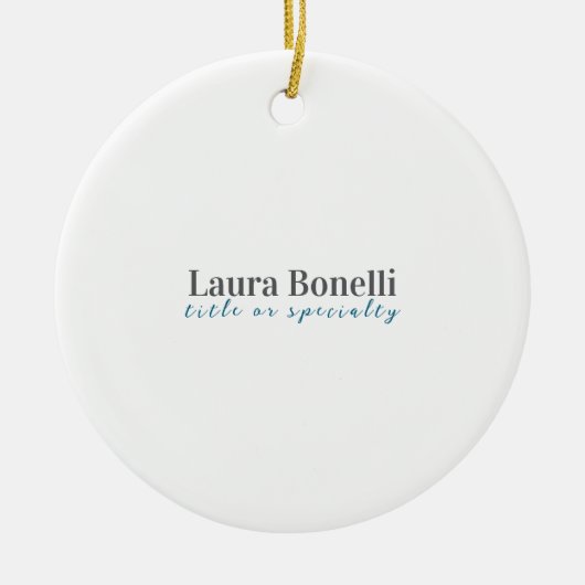 Minimalist Professional Modern Plain Name Title Keramisch Ornament (Voorkant)