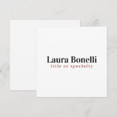 Minimalist Professional Modern Plain Name Title Notitiekaartje (Voorkant / Achterkant)