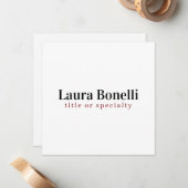 Minimalist Professional Modern Plain Name Title Notitiekaartje (Voorkant / Achterkant in situ)