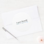 Minimalist Professional Modern Plain Name Title Ronde Sticker (Envelop)