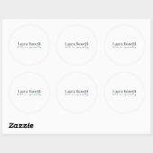 Minimalist Professional Modern Plain Name Title Ronde Sticker (Vel)