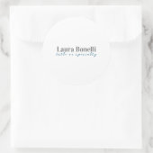 Minimalist Professional Modern Plain Name Title Ronde Sticker (Tas)