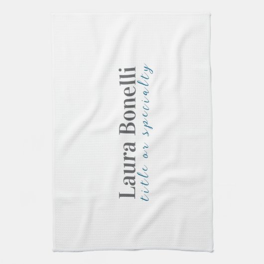 Minimalist Professional Modern Plain Name Title Theedoek (Verticaal)