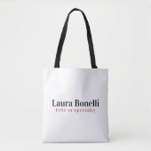 Minimalist Professional Modern Plain Name Title Tote Bag (Voorkant)