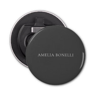 Minimalist Professional Plain Naam toevoegen Grijs Button Flesopener