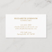 Minimalist Professional White Gold Company Logo Visitekaartje (Achterkant)