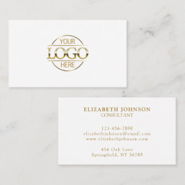 Minimalist Professional White Gold Company Logo Visitekaartje
