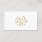 Minimalist Professional White Gold Company Logo Visitekaartje (Voorkant)