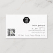 Minimalist Professioneel Modern Eenvoudig Zwart Gr Visitekaartje (Achterkant)