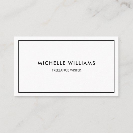 Minimalist Professioneel zwart-wit Visitekaartje (Voorkant)