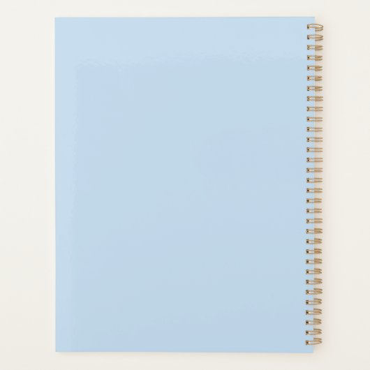 Minimalist Professionele Schattigee Poederblauw We Planner (Achterkant)