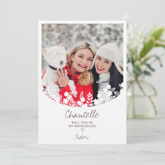 Minimalist Proposal Wildflowers Frame Bridesmaid (Staand voorkant)