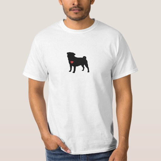 Minimalist Pug Silhouette Design  T-shirt (Voorkant)