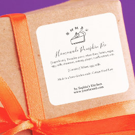 Minimalist Pumpkin Pie Bakery Ingredient Label