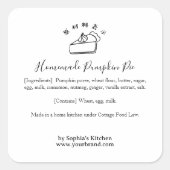 Minimalist Pumpkin Pie Bakery Ingredient Label (Voorkant)