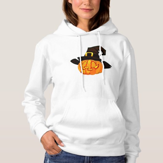Minimalist Pumpkin Witch Hat Hoodie (Voorkant)