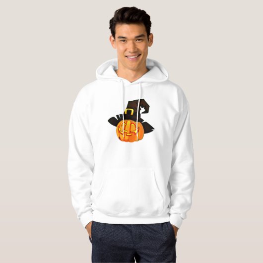 Minimalist Pumpkin Witch Hat Hoodie (Voorkant volledig)