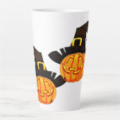 Minimalist Pumpkin Witch Hat Latte Mok (Voorkant)