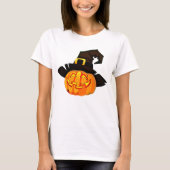 Minimalist Pumpkin Witch Hat T-shirt (Voorkant)