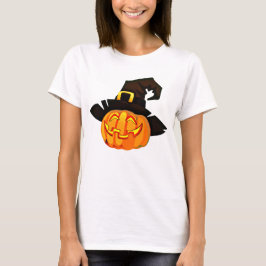 Minimalist Pumpkin Witch Hat T-shirt