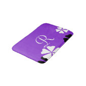 Minimalist Purple Floral Monogrammed Plush Badmat (Gekanteld)