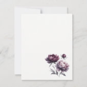 Minimalist Purple Peonies Wedding Invitation Kaart (Achterkant)