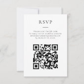 Minimalist QR Code Black White Wedding RSVP Kaartje (Voorkant)