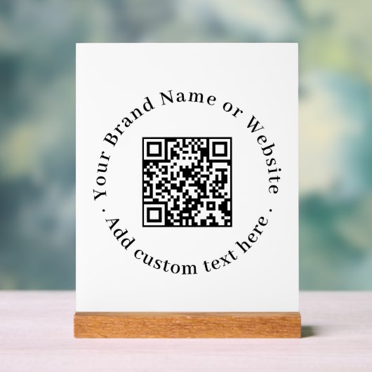 Minimalist QR Code | Clean Custom Promotional Acryl Bord (Neutraal)