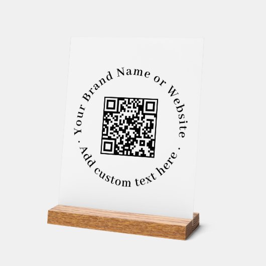 Minimalist QR Code | Clean Custom Promotional  Acryl Bord (Hoek)