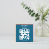 Minimalist QR Code Professional Design  Vierkante Visitekaartje (Staand voorkant)