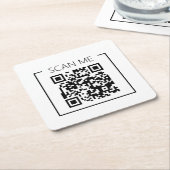 Minimalist QR Code Scan Me Business Kartonnen Onderzetters (Schuin)